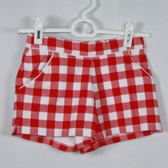 Janie and Jack Red & White Checkered Shorts Size 7 - Picture 3 of 5